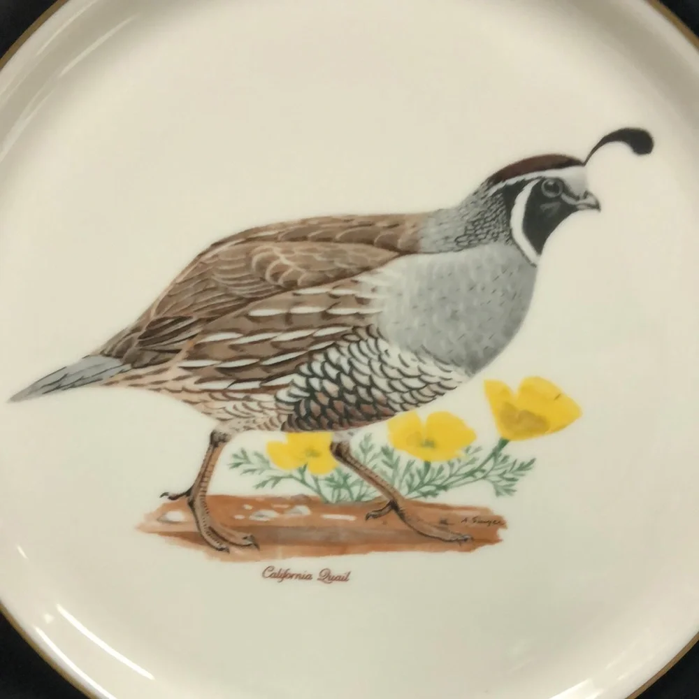 Interface American Manor China California Quail & Woodcock 11” plates‎ made USA